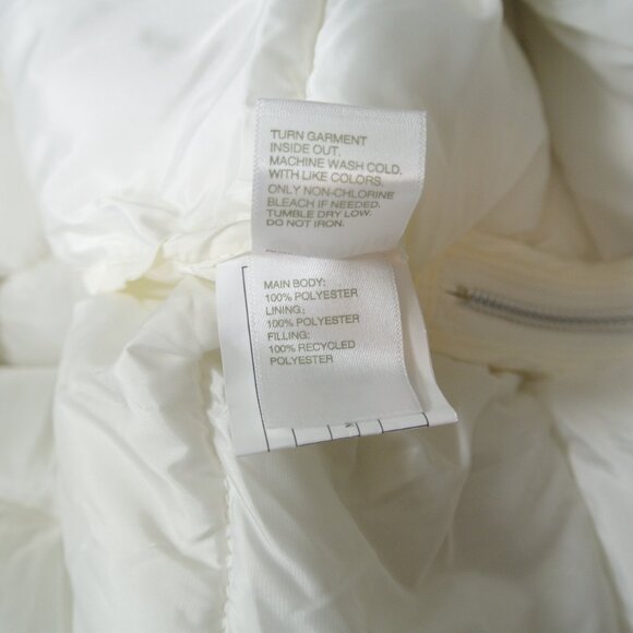 NEW with defects Zella Long Hooded Puffer Vest In Ivory Egret Size M #2918 - Picture 4 of 9